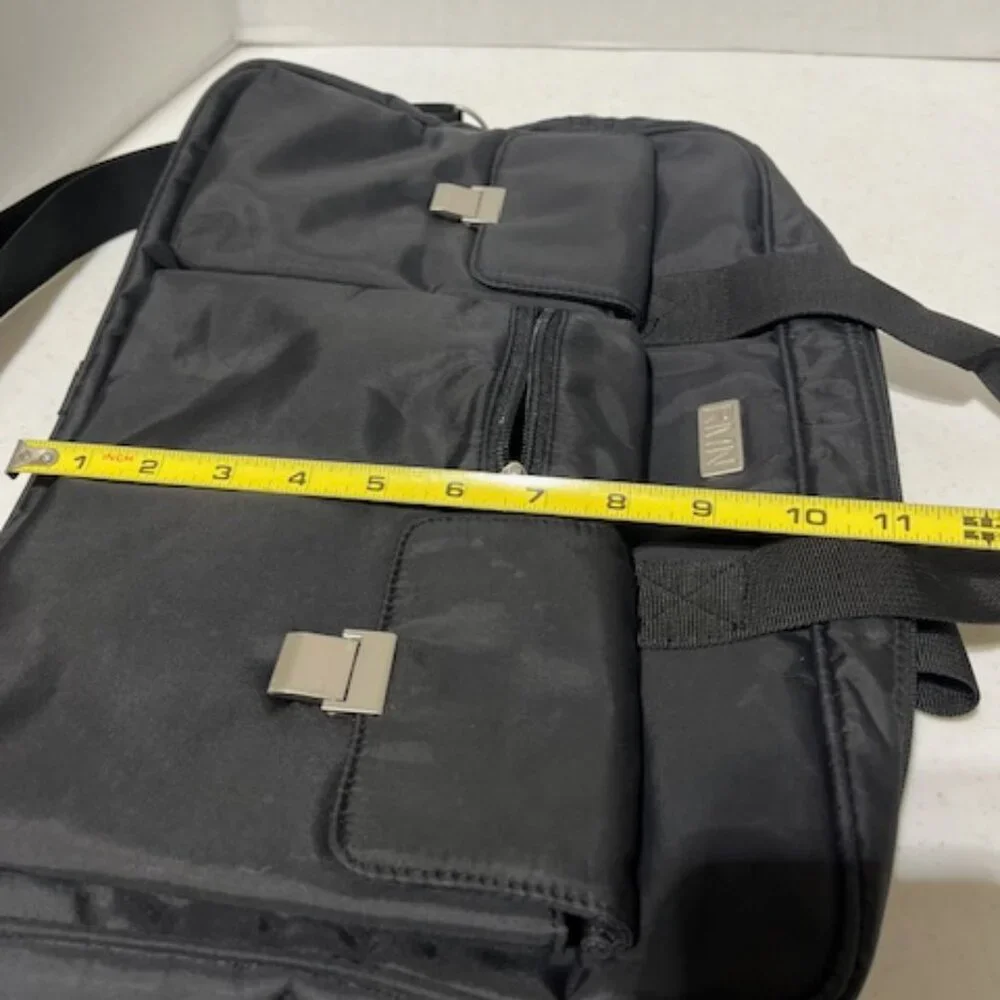 Black RMN Nylon Travel Messenger Laptop Notebook Tote Case Bag